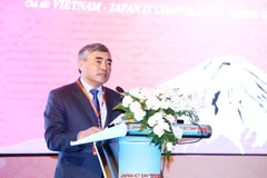 Thứ trưởng Bộ Thông tin và Truyền thông Nguyễn Minh Hồng phát biểu tại sự kiện. (Ảnh: M.Q/Vietnam+) 