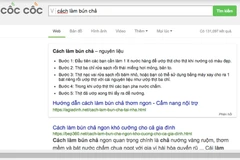 Cốc Cốc bổ sung tiện ích "giải đáp nhanh," giúp tiết kiệm đáng kể thời gian tìm kiếm trên Internet. (Ảnh chụp màn hình)