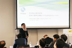 Ông Hoàng Nam Tiến, Chủ tịch FPT Software phát biểu tại Vietnam IT Day in Japan. (Nguồn: FPT)