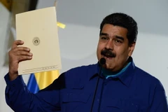 Tổng thống Nicolas Maduro phát biểu tại một cuộc míttinh ở Caracas ngày 7/2. (Nguồn: AFP/TTXVN)