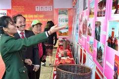 Các đại biểu tham quan một số hiện vật của Bộ đội Tăng thiết giáp. (Ảnh: Thanh Thủy/TTXVN)