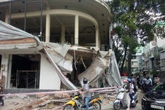 Hiện trường vụ tai nạn. (Ảnh: Thanh Vũ/TTXVN)