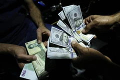 Giao dịch đổi đồng Rials của Iran và đồng đôla Mỹ ở thủ đô Tehran, Iran. (Nguồn: AFP/TTXVN)