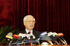 Tổng Bí thư Nguyễn Phú Trọng phát biểu khai mạc Hội nghị. (Ảnh: Trí Dũng/TTXVN)