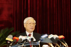 Tổng Bí thư Nguyễn Phú Trọng phát biểu khai mạc Hội nghị. (Ảnh: Trí Dũng/TTXVN)