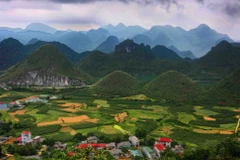 Địa danh nổi tiếng núi đôi Quản Bạ. (Ảnh: Thành Đạt/TTXVN)