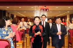 Chủ tịch Quốc hội Nguyễn Thị Kim Ngân dự Lễ kỷ niệm Ngày Khoa học và Công nghệ Việt Nam. (Ảnh: Trọng Đức/TTXVN)