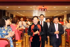 Chủ tịch Quốc hội Nguyễn Thị Kim Ngân dự Lễ kỷ niệm Ngày Khoa học và Công nghệ Việt Nam. (Ảnh: Trọng Đức/TTXVN)