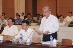 Tổng Thanh tra Chính phủ Phan Văn Sáu phát biểu tại Phiên họp thứ 3 của Ủy ban Thường vụ Quốc hội ngày 21/9. (Ảnh: Phạm Kiên/TTXVN)