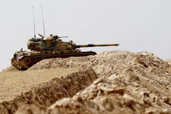 Binh sĩ Thổ Nhĩ Kỳ trong chiến dịch quân sự chống IS tại Gaziantep, khu vực biên giới với Syria, ngày 27/8. (Nguồn: AFP/TTXVN)