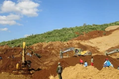 Hiện trường lở đất tại khu khai thác mỏ ngọc bích ở Kachin, bang phía Bắc Myanmar. Ảnh minh họa. (Nguồn: EPA)