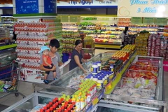 Hàng Việt trong một siêu thị trong nước. (Nguồn: TTXVN)