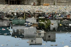 Dòng sông ô nhiễm ở Manila, môi trường thích hợp cho sự phát triển của muỗi Aedes. (Nguồn: AFP/TTXVN)