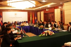 Quang cảnh Hội nghị Bộ trưởng kinh tế các nước CLMV tại Lào. (Nguồn: Phạm Kiên/TTXVN)