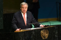 Ông Antonio Guterres phát biểu tại lễ tuyên thệ nhậm chức tân Tổng thư ký LHQ ở New York ngày 12/12. (Nguồn: AFP/TTXVN) 