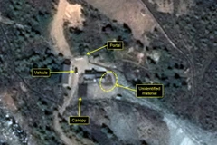 Khu vực xung quanh bãi thử hạt nhân Punggye-Ri của Triều Tiên. (Nguồn: HANDOUT/Reuters/TTXVN)