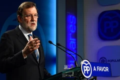 Quyền Thủ tướng Tây Ban Nha Mariano Rajoy trong cuộc họp báo tại Madrid ngày 26/9. (Nguồn: AFP/TTXVN)