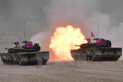 Xe tăng K-1 của Hàn Quốc tham gia cuộc tập trận chung ở Pohang ngày 6/7. (Nguồn: AFP/TTXVN)