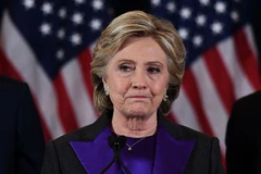 Bà Hillary Clinton trong bài phát biểu sau khi kết quả bầu cử Tổng thống được công bố ở New York, ngày 9/11. (Nguồn: AFP/TTXVN)