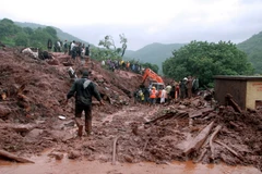Hiện trường một vụ lở đất tại Ấn Độ. (Nguồn: AFP/TTXVN)