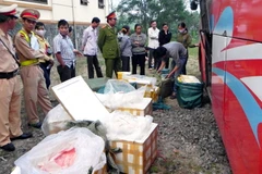 Lô hàng thịt thối bị lực lượng chức năng phát hiện, bắt giữ. Ảnh minh họa. (Nguồn: Hồ Cầu/TTXVN) 