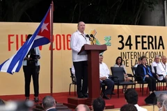 Bộ trưởng Ngoại thương và Đầu tư nước ngoài Cuba Rodrigo Malmierca phát biểu tại lễ khai mạc Hội chợ quốc tế La Habana lần thứ 34 ở La Habana ngày 31/10. (Nguồn: EPA/TTXVN)