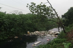 Sông Đoan Túc bị ô nhiễm nặng. (Ảnh: Xuân Tiến/TTXVN)