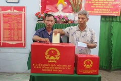 Cử tri thành phố Cần Thơ bỏ phiếu bầu cử đại biểu Quốc hội khóa XIV và đại biểu HĐND các cấp nhiệm kỳ 2016-2021. (Ảnh: Ngọc Thiện/TTXVN)