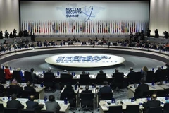 Toàn cảnh phiên bế mạc Hội nghị thượng đỉnh An ninh hạt nhân lần thứ 4 ở Washington DC ngày 1/4. (Nguồn: AFP/TTXVN)