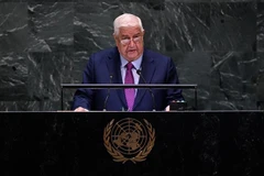 Ngoại trưởng Syria Walid Muallem phát biểu trước Đại hội đồng Liên hợp quốc ở New York (Mỹ). (Ảnh: AFP/TTXVN)