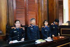 Bị cáo Nguyễn Minh Hùng, Chủ tịch Hội đồng quản trị kiêm Tổng giám đốc Công ty VN Pharma tại phiên tòa ngày 25/9/2019. (Ảnh: Thành Chung/TTXVN)