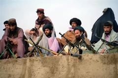 Các tay súng Taliban tại Jamshedi, tỉnh Faryab, Afghanistan. (Ảnh: AFP/TTXVN)