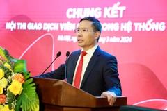 Ông Phạm Đức Ấn - Bí thư Đảng ủy, Chủ tịch Hội đồng Thành viên phát biểu tại Hội thi. (Ảnh: Vietnam+)