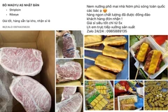 Thực phẩm được rao bán trên chợ mạng. (Ảnh: Vietnam+)