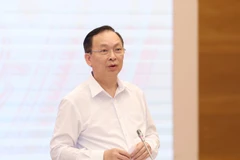 Phó Thống đốc Đào Minh Tú trả lời báo chí chiều ngày 3/4. (Ảnh: Vietnam+)