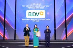 Đại diện BIDV nhận giải từ Ban tổ chức. (Ảnh: PV/Vietnam+)