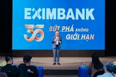 Ông Nguyễn Hồ Hoàng Vũ - Phó Tổng Giám Đốc Eximbank – phát biểu tại buổi họp báo công bố HOZO 2024. (Ảnh: Vietnam+)