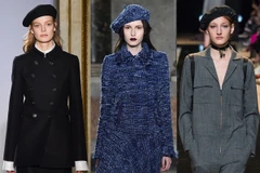 Các nhà mốt Fay, Luisa Beccaria và Paul & Joe (từ trái qua) giới thiệu những chiếc mũ beret với gam màu đậm.