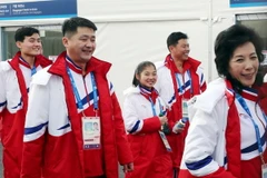 Các vận động viên Triều Tiên tại Gangneung, Hàn Quốc. Yonhap/TTXVN)