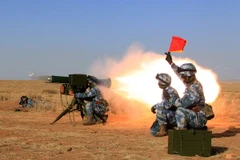 Các binh sỹ Trung Quốc trong cuộc tập trận ngày 15/3. (Nguồn: THX/TTXVN)