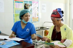 Tuyên truyền, khám sàng lọc và tiêm vắc xin viêm gan B phòng bệnh cho trẻ sơ sinh tại tỉnh Hưng Yên. (Ảnh: Dương Ngọc/TTXVN)