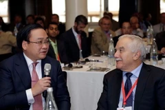 Phó Thủ tướng Hoàng Trung Hải tại Diễn đàn Doanh nghiệp Việt Nam-Israel. (Ảnh: Bùi Hoàn/Vietnam+)