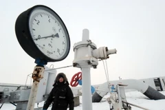 Đường ống cung cấp khí đốt của nhà máy nén khí ở thành phố Boyarka, gần thủ đô Kiev, ngày 4/1/2009. (Nguồn: AFP/TTXVN)