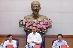 Thủ tướng Nguyễn Xuân Phúc phát biểu tại buổi làm việc. (Ảnh: Thống Nhất/TTXVN)