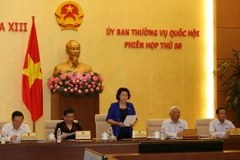 Chủ tịch Quốc hội Nguyễn Thị Kim Ngân phát biểu khai mạc phiên họp. (Ảnh: Phương Hoa/TTXVN)