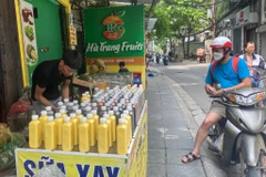 Các sản phẩm nước ép hoa quả, trái cây đặc biệt hút khách trong những ngày Hè nắng nóng. (Ảnh: Việt Anh/Vietnam+)
