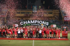 Câu lạc bộ Công an Hà Nội vô địch V-League 2023. (Ảnh: Minh Quyết/TTXVN)