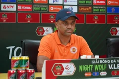 Huấn luyện viên Flavio Ruiz cho rằng các chân sút của Công an Hà Nội đã thiếu may mắn để cụ thể hóa các cơ hội ăn bàn. (Ảnh: Việt Anh/Vietnam+)