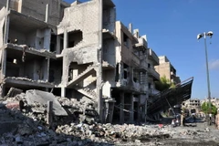 Cảnh đổ nát sau vụ đánh bom tại khu vực Bab Tadmur thuộc tỉnh Homs ngày 5/9. (Nguồn: EPA/TTXVN)