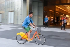 Người dân thành phố Đài Bắc rất ưa thích việc sử dụng những chiếc xe đạp công cộng này. (Ảnh: Minh Sơn/Vietnam+)